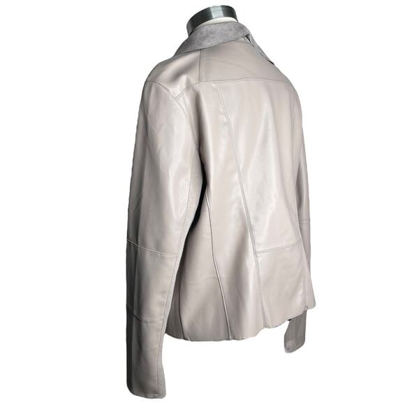 Bagatelle Collection Faux Leather Jacket Pink Open Front Women's Size Large - Picture 4 of 12